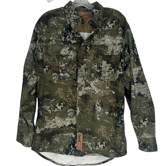 RedHead Silent-Hide Button-Down Long-Sleeve Shirt Camo Strata Mens Small Hunting - Picture 1 of 13